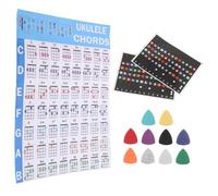 BESPORTBLE Ukulele Beginner Kit with Color Coded Fretboard Stickers and Note Decals Includes Felt Picks for Versatile Playing Efficient Learning Tools for Soprano Concert Tenor Ukulele