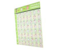 BESPORTBLE Ukulele Chord Poster Chord Diagrams and Music Theory Learning, Green Pvc Material Ukulele Accessory for Teachers and Students, Graduation Gifts and Back to School Party Supplies