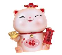 BESPORTBLE Unbreakable Fortune Cat Piggy Bank Vinyl Coin Container Cute Desktop Decor Birthday Christmas Valentines Day Money Saving Pot for Cat Lovers Random Color