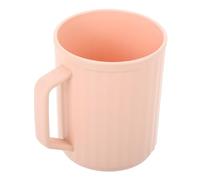 BESPORTBLE Unbreakable Plastic Toothbrush Cup, Large Capacity 500ml Tumbler with Vertical Texture, Pink Sturdy Bathroom Mug for Travel Tooth Mug and Boys and Girls’ Oral Care