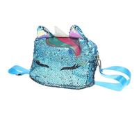 BESPORTBLE Unicorn Shaped Sequins Crossbody Shoulder Bag Mini | PU Leather, Blue Fashion Design, Lightweight Hands Free Carry, School Outings and Small Toiletries