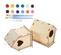 BESPORTBLE Unique Bird House Craft for Children Painting Diy Wooden Toy Decorative Bird Nest