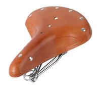 BESPORTBLE Universal Faux Leather Bike Seat Shockproof Cushion for Road and Mountain Bikes, Vintage Style Saddle in Dark and Light Brown, Compatible Most Bicycle Models Random Random Color