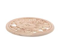 BESPORTBLE Unpainted Wood Carved Decorative Plate Hollow Relief Flower Applique for Furniture Walls Cabinets Wardrobes DIY Floral Trim for Home Decor