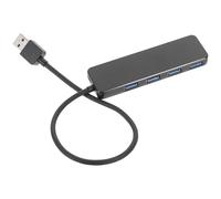 BESPORTBLE USB 3.0 Hub 4-Port Multifunction Data Docking Station with 25cm Cable, Black USB Hub Compatible with Laptops for Computer Accessories and Fast Data Transfer