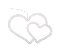 BESPORTBLE USB Powered LED Neon Heart Sign Lights, Dual Pink and Warm Hearts Neon Lamp for Valentine’S Day, Bedroom and Wedding Party Decoration