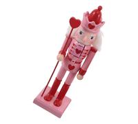 BESPORTBLE Valentine's Day Wooden Nutcracker Ornament with Pink Heart - 10 Inch Desktop Decor for Valentine's Tables, Traditional Soldier Party Supplies, Mantle and Fireplace Accent
