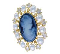 BESPORTBLE Victorian Brooch Pin with Pearl Decor Elegant Lady Portrait Design Versatile Jewelry for Weddings Engagements and Special Occasions