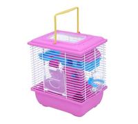 BESPORTBLE Villa Cage for Hamsters Portable Pet House Acrylic Slide Running Wheel Pink
