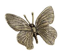 BESPORTBLE Vintage Brass Butterfly Figurine Miniature Animal Decor Smooth Surface Delicate Craft Home Office Ornament Space-saving Decorative Sculpture