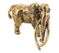 BESPORTBLE Vintage Brass Elephant Statue Miniature with Long Animal Ornament for Home Office Tea Intricately Crafted Brass Figurine Sculpture Desktop Decor