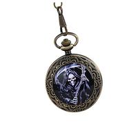 BESPORTBLE Vintage Bronze Pocket Watch Chain Classic Retro Design Suitable for Men Engraved Ghost Motif for Collectors and Gifts