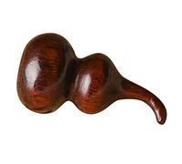 BESPORTBLE Vintage Chinese Style Wooden Gourd Ornament Hand-carved Small Leaf Red Sandalwood Gourd Statue for Home Decor Hanging Decoration Keychain Bracelet DIY Craft with Auspicious Meaning