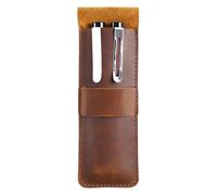 BESPORTBLE Vintage Cow Leather Pencil Case, Brown Pen Storage Bag, Pencil Holder for Students and Women, Elegant Organiser for School, Office or Valentine’s Day Gift