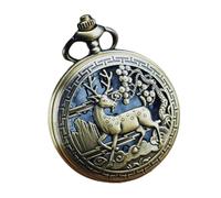 BESPORTBLE Vintage Decorative Pocket Watch for Men and Women with Plastic Case, Lightweight and Easy to Carry Retro Style Accessory with Battery Included, for Everyday Use