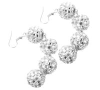BESPORTBLE Vintage Disco Ball Earrings for Women Handmade Beaded Mirror Ball Dangle Comfortable Jewelry for Parties Weddings Proms