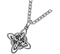 BESPORTBLE Vintage Endless Knot Necklace for Men Stainless Steel 3Mm Chain 60Cm with 5Cm Extension Retro Unisex Pendant Neck Jewelry for Neck Decoration