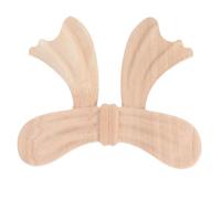 BESPORTBLE Vintage European Style Bow Onlay Wood Applique Hand Carved Solid Wood Decorative Furniture Decal for Bedroom Wall Unpainted Wooden Carved Onlays for DIY Home Decor