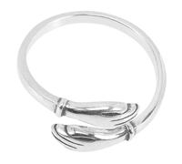 BESPORTBLE Vintage Hug Ring with Hugging Hands Design Open Statement Ring for Women and Teens Romantic Couple Engagement Jewelry Unique Fashion Accessory for Parties and Daily Wear