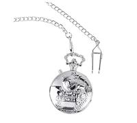 BESPORTBLE Vintage Locomotive Pocket Watch Wind up Men Silver Retro Watch for Train Enthusiast Clothes Decoration