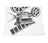 BESPORTBLE Vintage Movie Theater Wall Sticker Decor with Self-Adhesive PVC Material, Leaving No Residue, for Playroom or Classroom Cinema Decoration