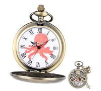BESPORTBLE Vintage Octopus Pocket Watch with Chain Portable Hanging Clamshell Design Lightweight Metal Steampunk Ornament for Watch Lovers and Costume Accessory