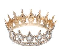 BESPORTBLE Vintage Rhinestone Bridal Tiara Baroque Queen Crown Bling Wedding Headpiece for Bride Engagement Celebration Decoration (white)