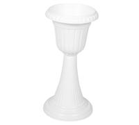 BESPORTBLE Vintage Roman Pillar Plastic Flower Pot for Balcony White