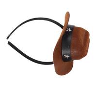 BESPORTBLE Vintage Style Mini Top Hat Headband for Women, 13.5Cm Brown Top Hat with Plastic Headband, Costume Hairband for Birthday Parties, Carnival, and Themed Dress-Up Accessories