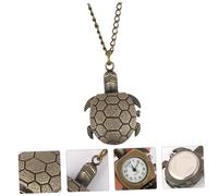 BESPORTBLE Vintage Turtle Pocket Watch Necklace Antique Bronze Quartz Movement Unique Turtle Pendant for Adults for Collectors and Nature Lovers