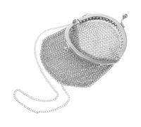 BESPORTBLE Vintage Victorian Mesh Coin Purse Lightweight Metal Mesh Wallet with Kiss Lock Closure Silver Mini Pouch for Travel Or Photo Shoot Accessories
