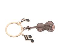 BESPORTBLE Vintage Violin and Guitar Keychain Set Retro Music Charm Keyring with Copper-tone Violin and Black Musical Note Pendant for Music Lovers