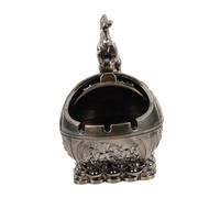 BESPORTBLE Vintage Windproof Ashtray with Lid Creative Feng Shui Horse Design Portable Metal Smokeless Ashtray for Indoor Living and Office Decoration Gift for Friends and Family
