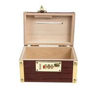 BESPORTBLE Vintage Wooden Pirate Treasure Chest with Lock Multipurpose Money Saving Box and Keepsake Holder for Coins Jewelry and Home Storage Classic Retro Style Small Decorative Container