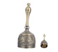 BESPORTBLE Vintage Zinc Alloy Dragon Phoenix Hand Bell Clear Resonant Service Call Bell for Restaurant Elderly Wedding Home and Classroom Use Ergonomic Handle Multipurpose Decorative