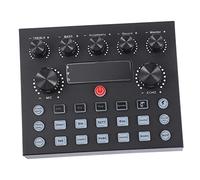 BESPORTBLE Voice Changer Sound Card with Lighting Mixer Audio Effects Device for Live Streaming Treble Bass Warm Up Sound Effects Professional Reverb