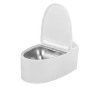 BESPORTBLE Wall-mounted Ash Tray with Lid Toilet-shaped Indoor Ashtray for Cigarette Butts No-drill Installation Dual Compartments for Ash and Water Versatile Household Container