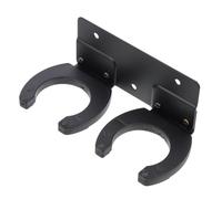 BESPORTBLE Wall-mounted Metal Mic Holder with Double Hook, Multipurpose Microphone Stand for Ktv and Church, Black Wireless Mic Stand Bracket for Home or Studio Use