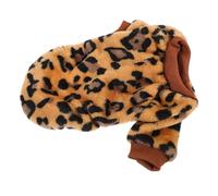 BESPORTBLE Warm Pet Sweater for Dogs Soft and Thick Dog Clothing Comfortable Fleece Jacket for Puppies Adorable Leopard Print Design for Cold Weather Walks