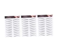 BESPORTBLE Waterproof 6d Eyebrow Tattoo Stickers 3pcs Black Temporary Fake Brow Makeup Transfers for Women and Girls
