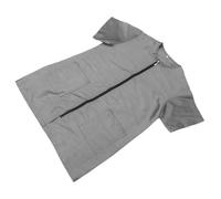 BESPORTBLE Waterproof Pet Grooming Jacket for Dog Groomers with Full Zipper and Practical Storage Pocket, Polyester Short Sleeve Design for Professional Use in Pet Shops and Grooming Salons
