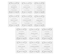 BESPORTBLE Waterproof Soap Dispenser Labels Set 12Pcs Self-Adhesive Bottle Markers for Bathroom Hand Soap and Lotion Bottles, Removable, 7.5X7.5Cm, Easy Peel-Off Refill Organisation