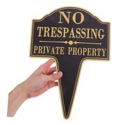 BESPORTBLE Weatherproof Private Property No Trespassing Sign Metal Stake for Lawn and Garden Bold Security Warning with Elegant Design Outdoor Decor for Home and Business