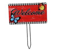 BESPORTBLE Welcome Board Garden Stake Sign Decor Durable Iron Material Easy Insert for Lawn and Garden Unique Festival Ornament