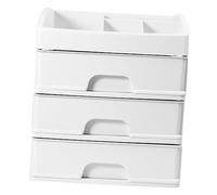 BESPORTBLE White Three Layer Cosmetic Storage Box Drawer Type Makeup Organizer for Dresser and Desktop Transparent Design for Easy Viewing Portable and Space Saving Jewelry and Makeup Storage