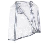 BESPORTBLE Windproof EVA Stroller Rain Cover with Double Zipper, Full Protection Plastic Pram Cover for Winter Outdoor Travel, Light Blue Weather Shield for Compact Jogger Strollers