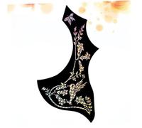 BESPORTBLE Wing Shaped Pvc Self-adhesive Guitar Pickguard Black Floral Bird Pattern Acoustic Guitar Scratch Protection Sticker