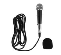 BESPORTBLE Wired Dynamic Singing Microphone with Cord Handheld Full Metal Vocal Mic for Karaoke Outdoor Speaker Compatible Robust Build Stylish Black Silver Finish for Home and Live Streaming