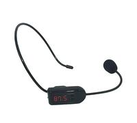 BESPORTBLE Wireless Microphone Headset Fm Amplifier Portable Voice Amplifier for Teaching Meetings Tour Guides High Definition Frequency Display Rechargeable Battery