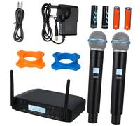 BESPORTBLE Wireless Microphone System Glxd4 Uhf Dual Channel Vocal Microphones Beta58a Handheld Cordless Mics Uk Power Adapter Ac230v for Stage and Outdoor Use